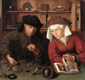  frau - Der Geldverleiher und seine Frau Quentin Massys